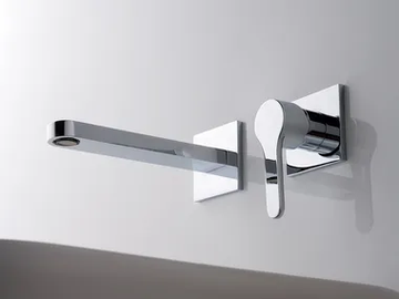 KLAB - Wall-mounted single handle brass washbasin mixer by Rubinetterie Treemme - view 2